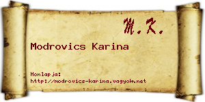 Modrovics Karina névjegykártya